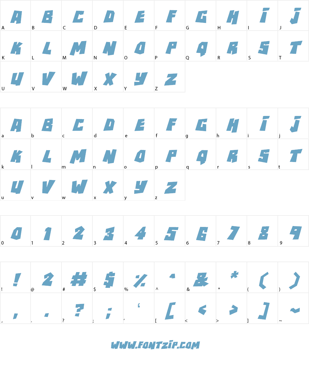 RockBiter Font Character